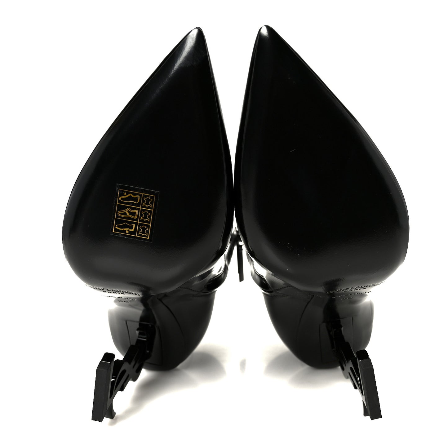 Glazed Calfskin Opyum 110 Ankle Boots 36 Black