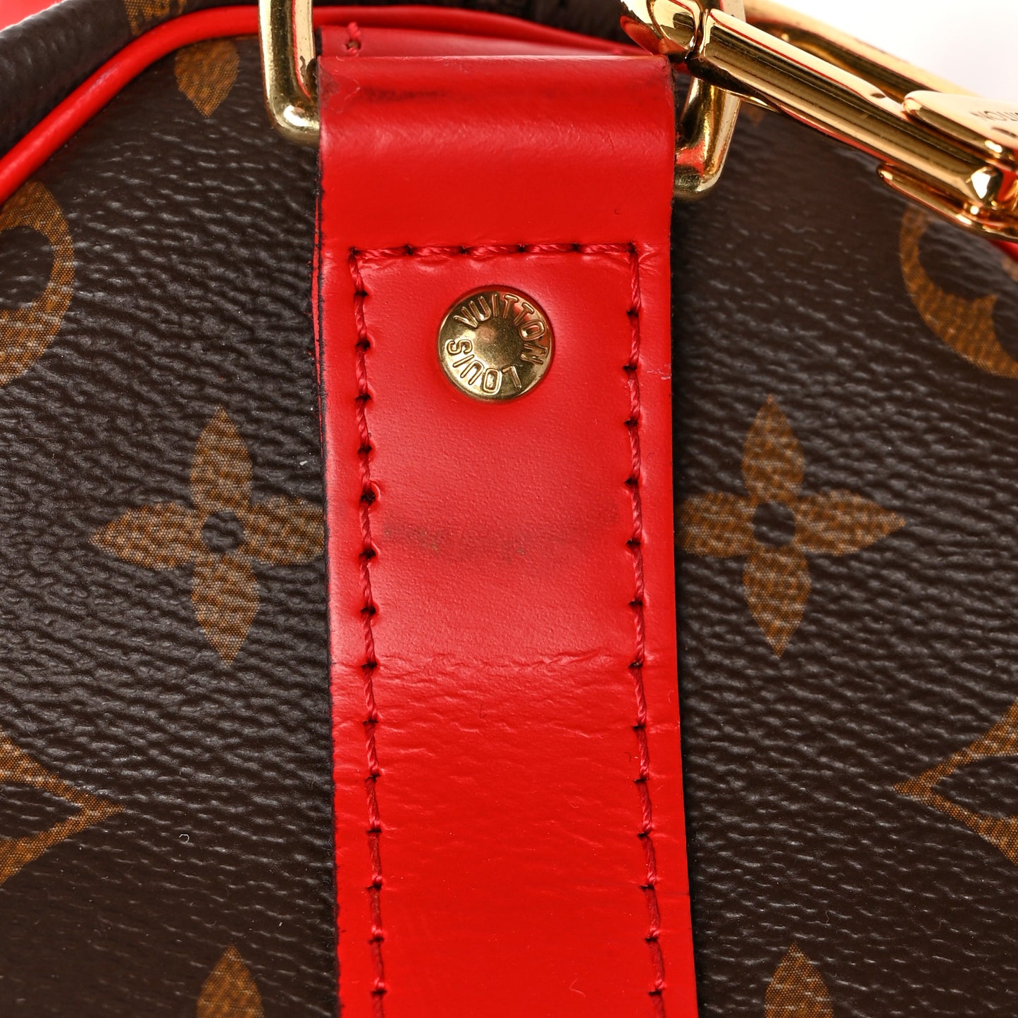 Calfskin Monogram Keepall Bandouliere 50 Coquelicot