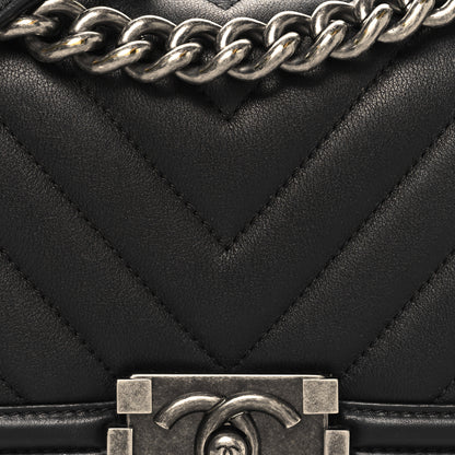 Chanel Calfskin Chevron Quilted Small Boy Flap Black 8 of 12