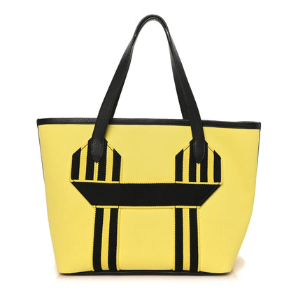 Hermes Militaire Canvas Taurillon Clemence  Wooly Wooly Pursangle MM Tote Jaune Black 1 of 10