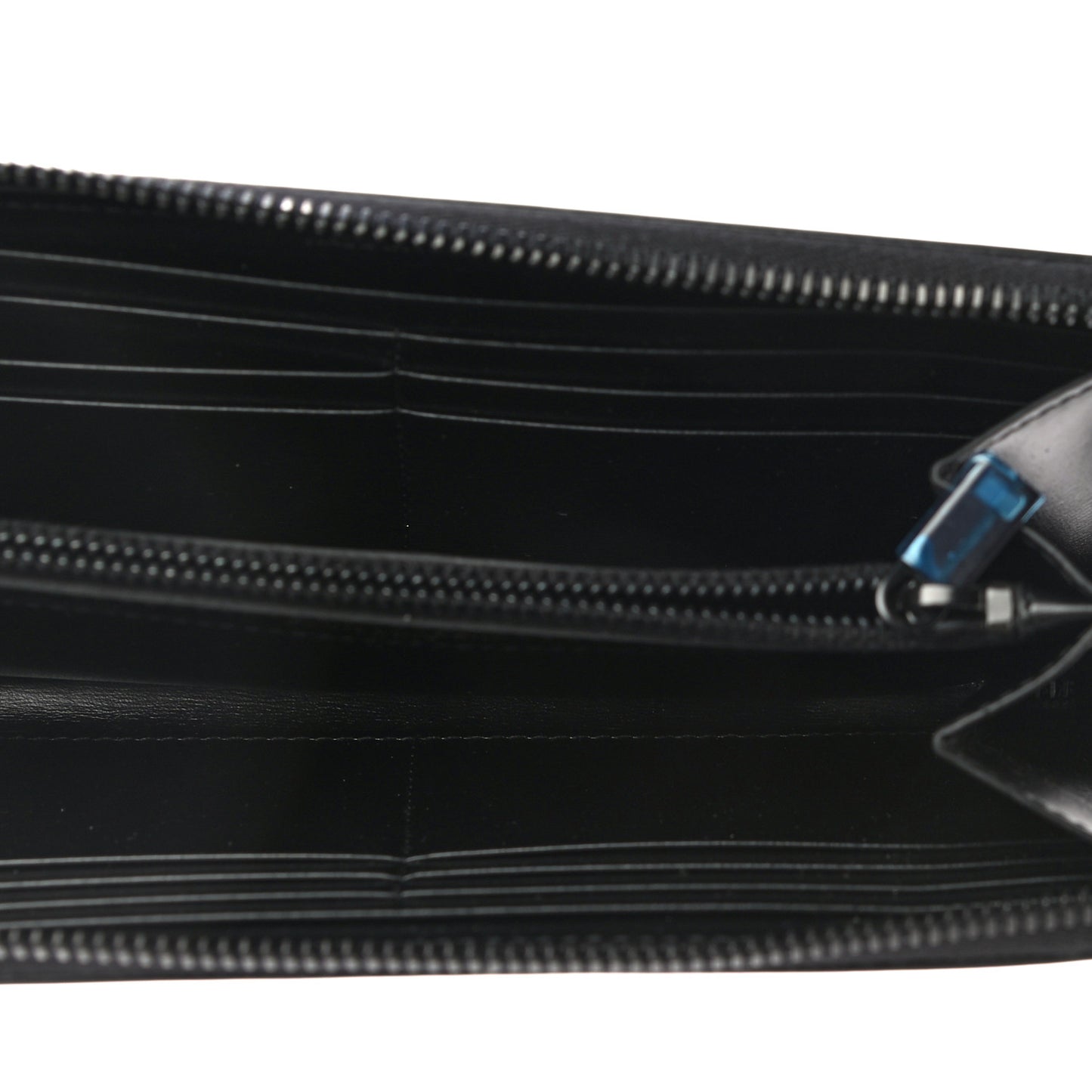 Calfskin Fragment Zip Around Wallet Black