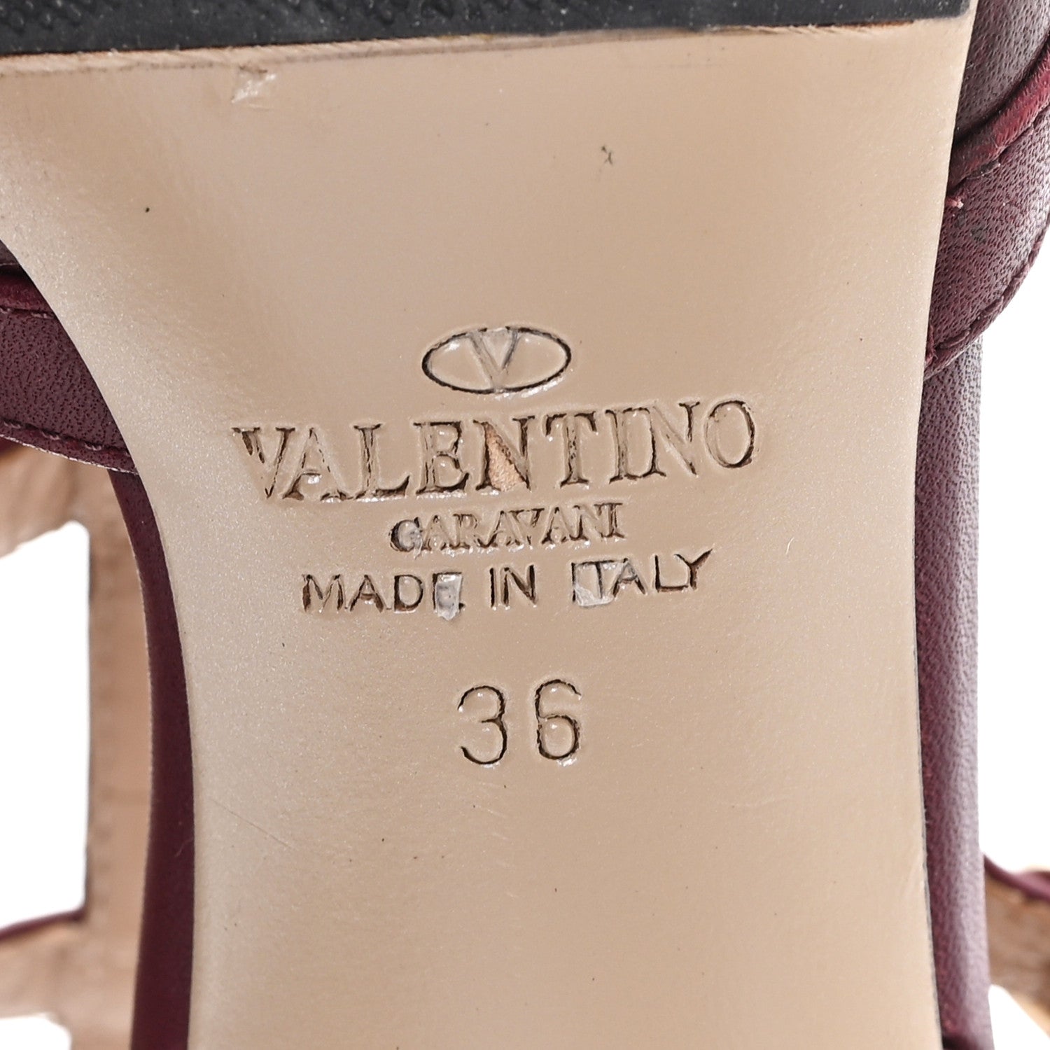 Valentino Garavani Pebbled Calfskin Rockstud Ankle Strap 65mm Pumps 36 Rubino 7 of 9