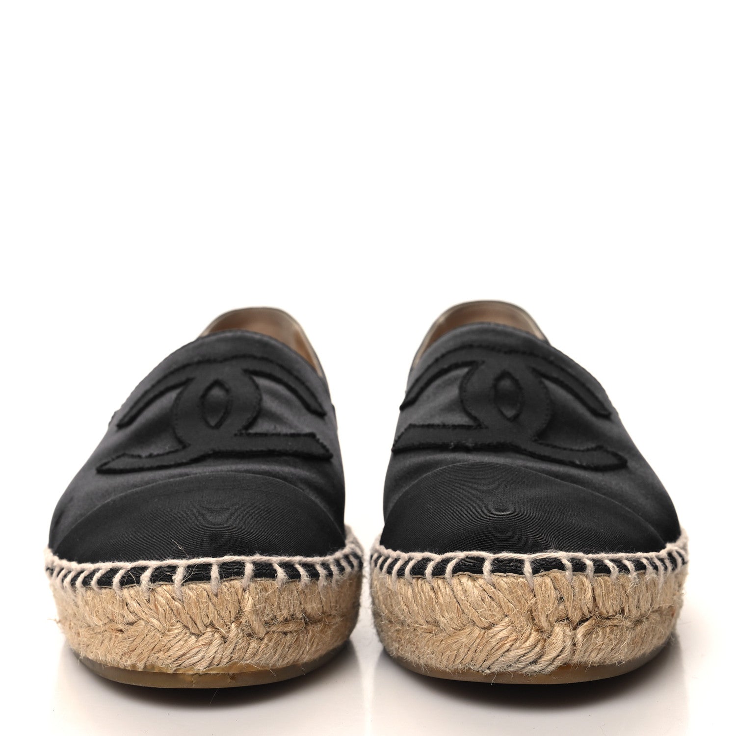 Chanel Satin Grosgrain CC Espadrilles 37 Black 2 of 10