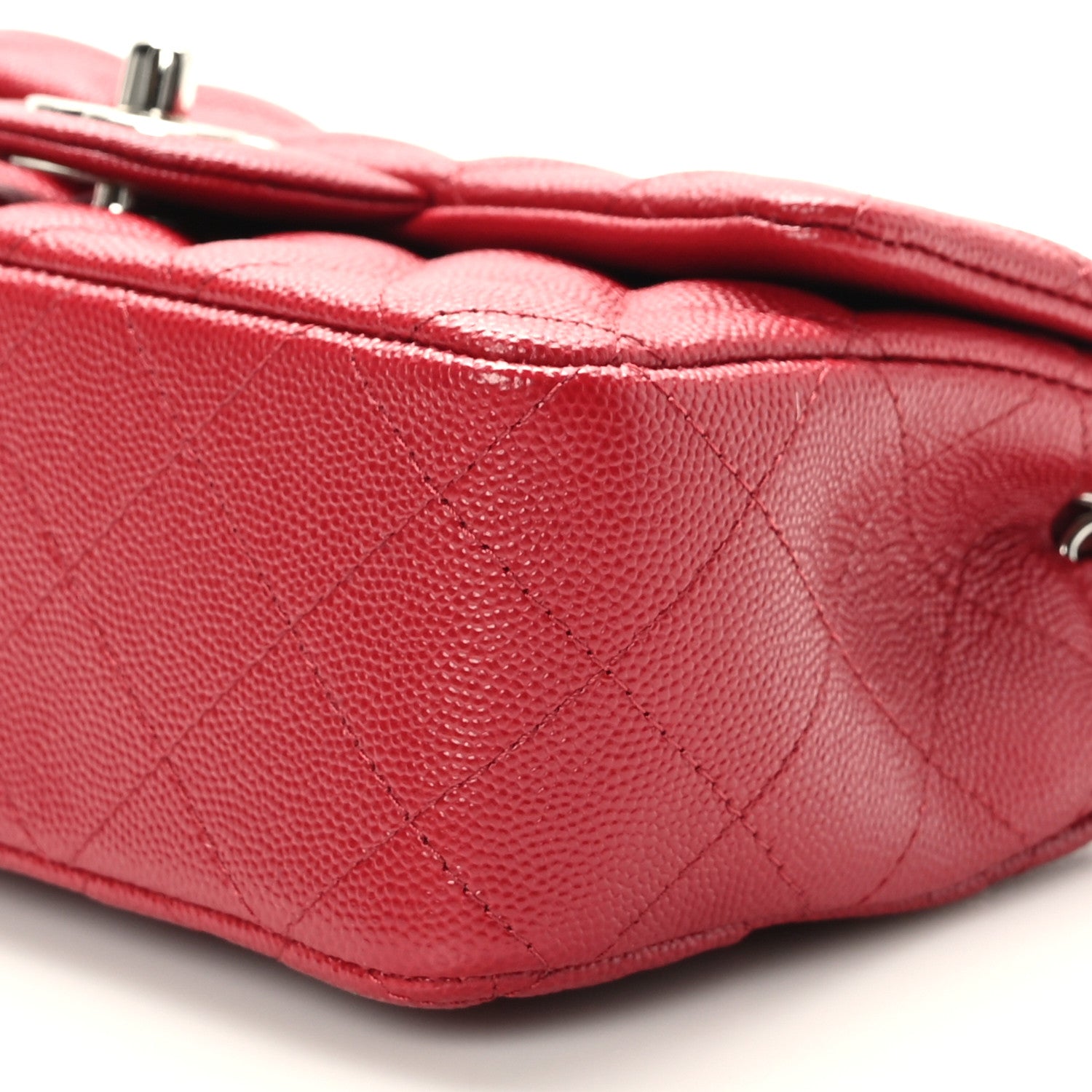 Chanel Caviar Quilted Mini Rectangular Flap Red 9 of 10