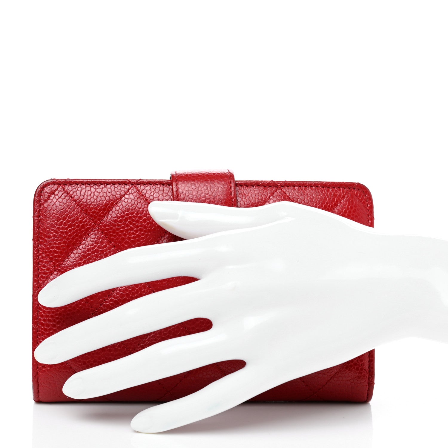 Chanel Caviar Quilted Zipped Pocket Wallet Red 2 of 11