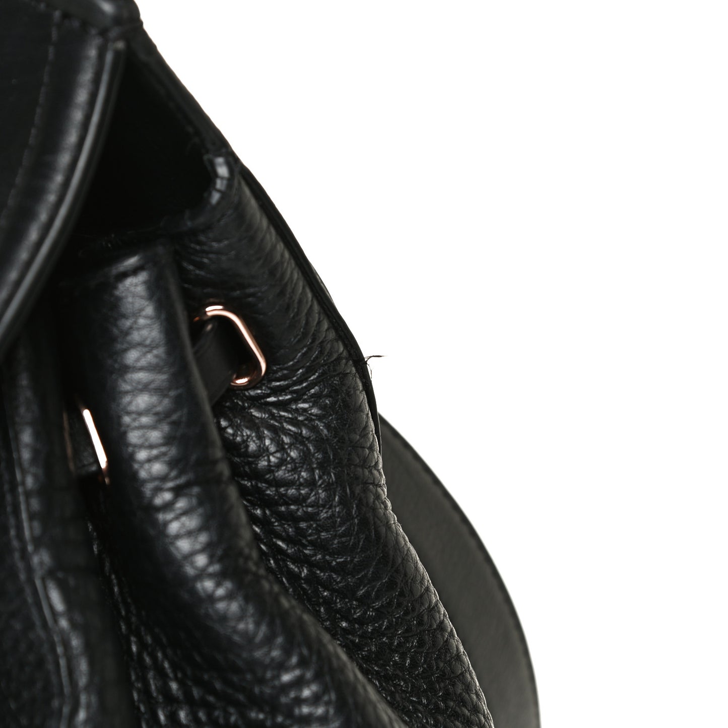 Pebbled Calfskin Prisma Skeletal Backpack Black Rose Gold Hardware