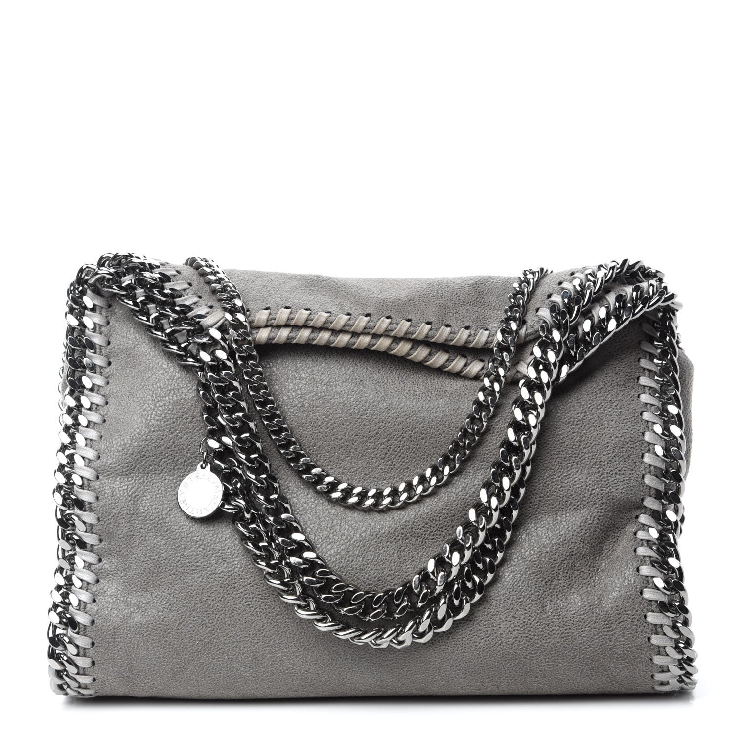Stella McCartney Shaggy Deer Mini Falabella Fold Over Tote Light Grey 1 of 10