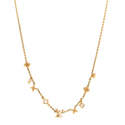 Louis Vuitton Metal Crystal LV In The Sky Necklace Gold 1 of 7