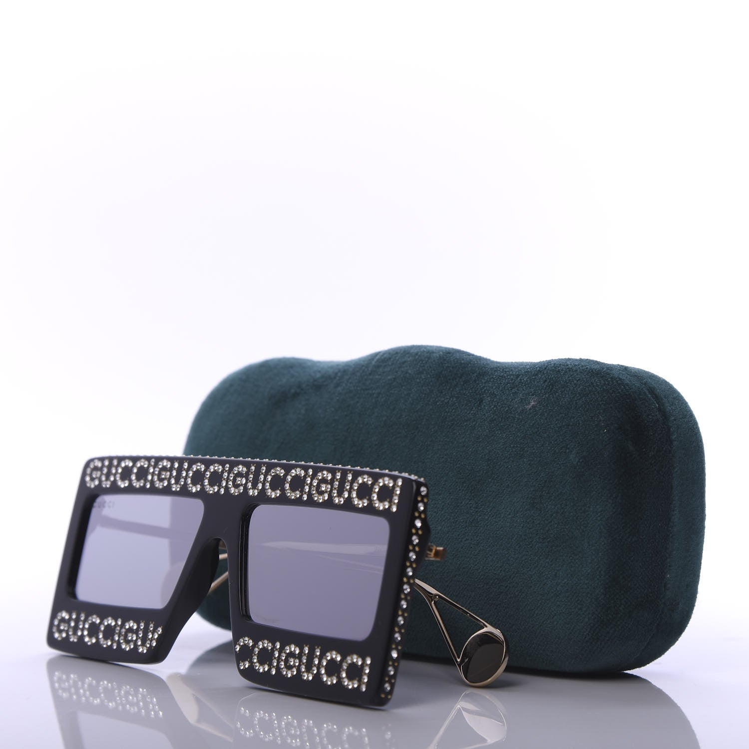 Gucci Acetate Crystal Mask-Frame Sunglasses GG0431S Black 8 of 8
