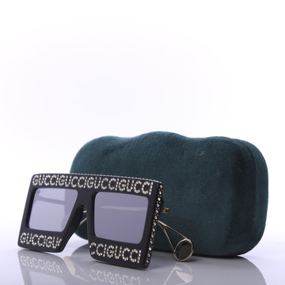 Gucci Acetate Crystal Mask-Frame Sunglasses GG0431S Black 8 of 8