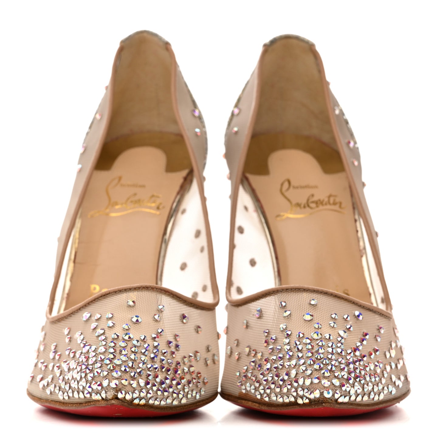 Suede Lame Crystal Strass Follies 100 Pumps 37 Light Silk