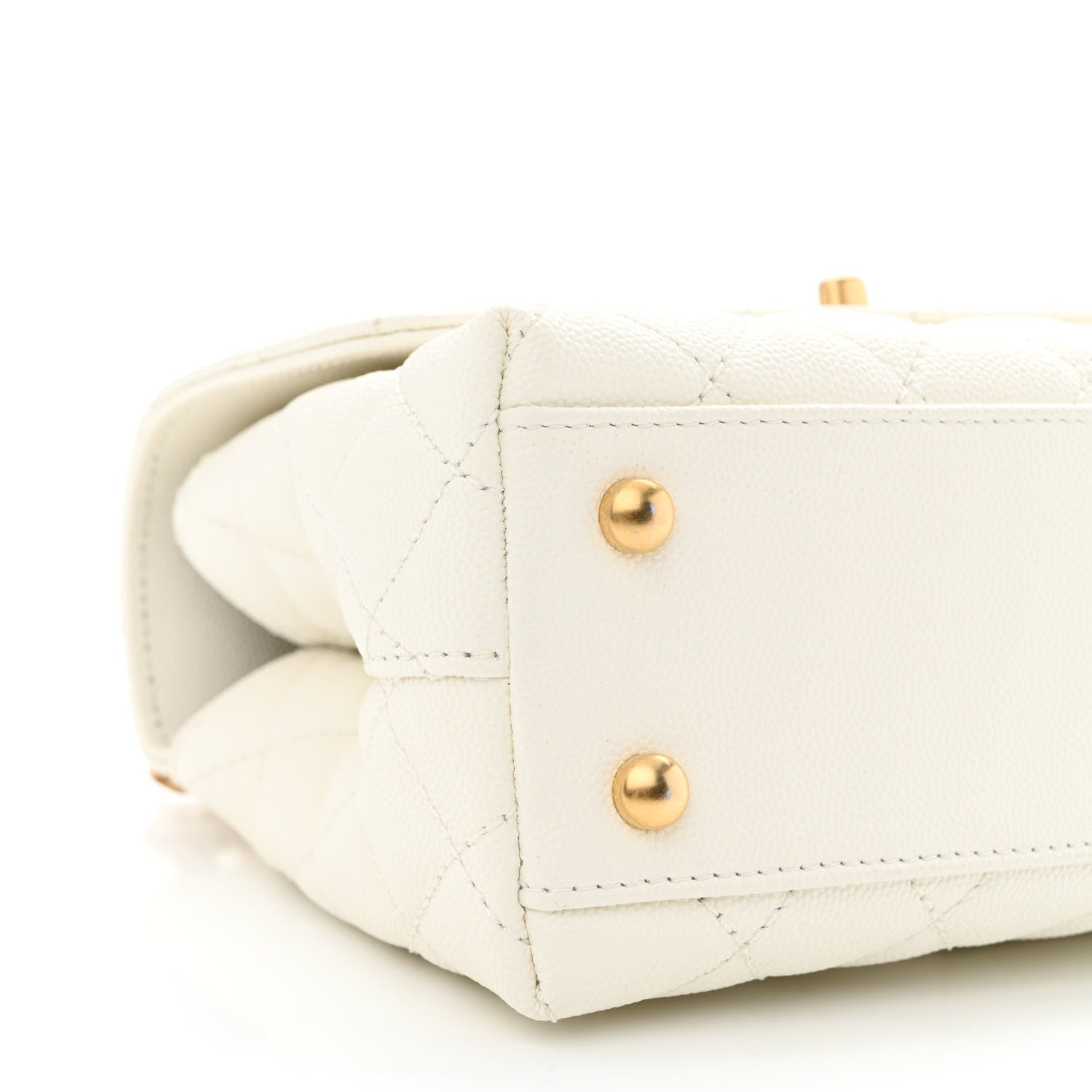 Chanel Caviar Quilted Mini Coco Chain Handle Flap White 9 of 11