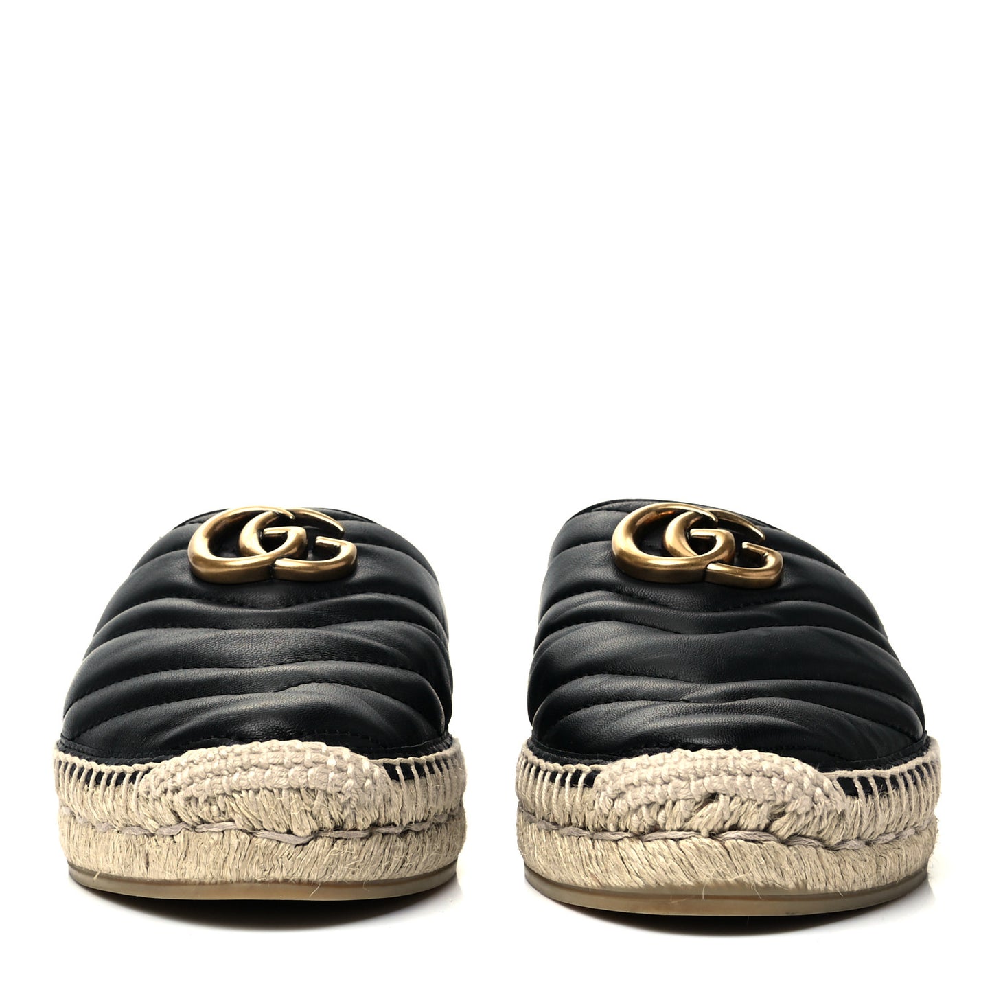 Nappa Matelasse GG Marmont Espadrille Slippers 37 Black
