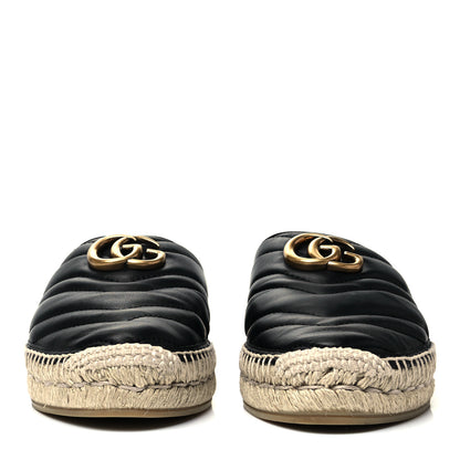 Gucci Nappa Matelasse GG Marmont Espadrille Slippers 37 Black 2 of 8