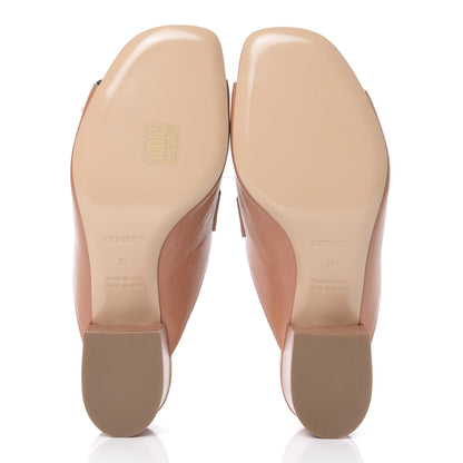 Hermes Goatskin Alma Sandals 37 Rose Bubinga 5 of 10