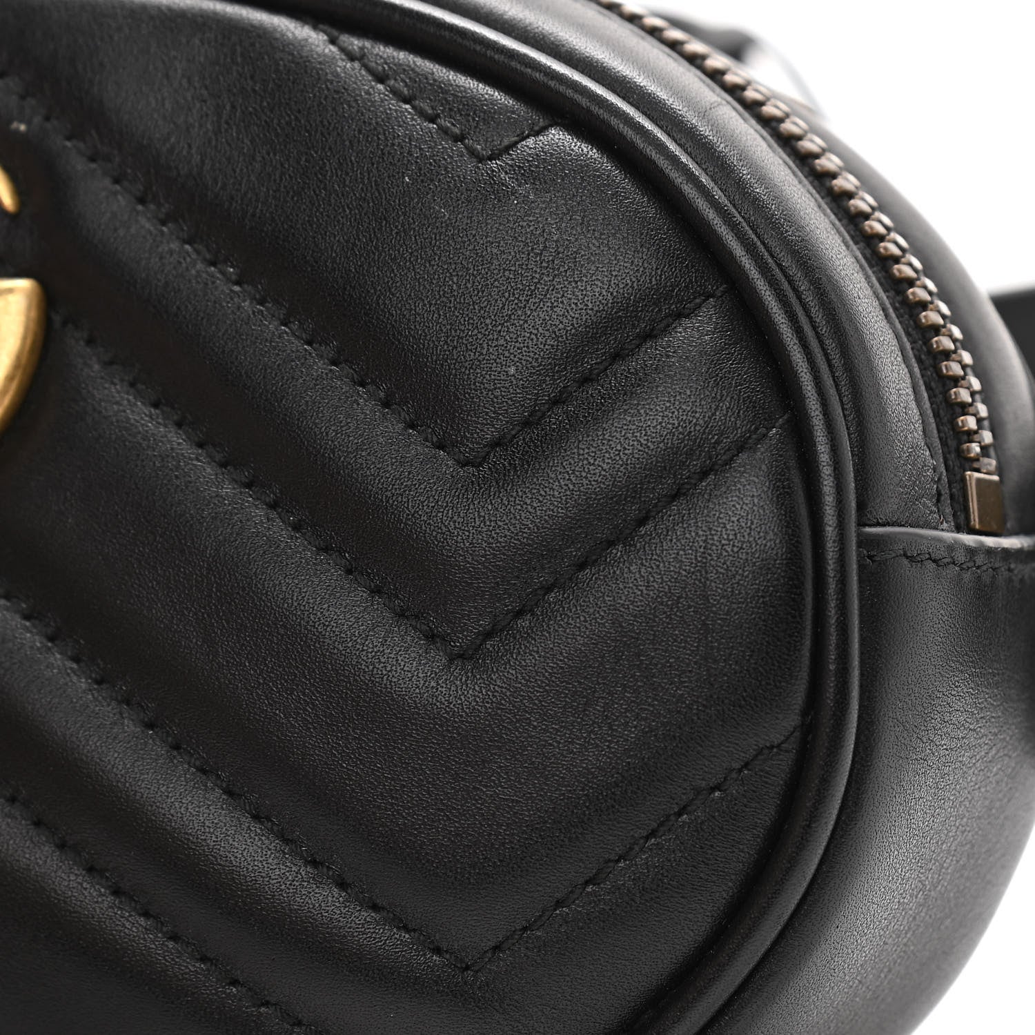 Gucci Calfskin Matelasse GG Marmont Belt Bag 85 34 Black 11 of 13