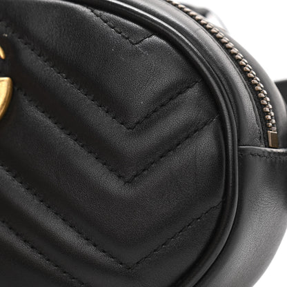Gucci Calfskin Matelasse GG Marmont Belt Bag 85 34 Black 11 of 13