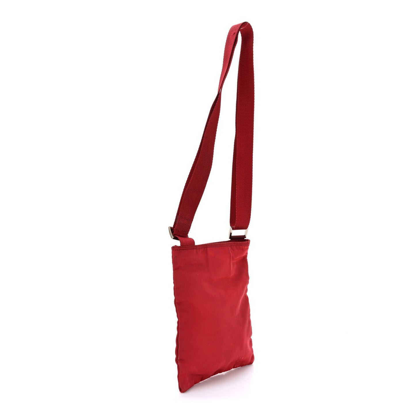 Nylon Small Flat Messenger Bag Cherry