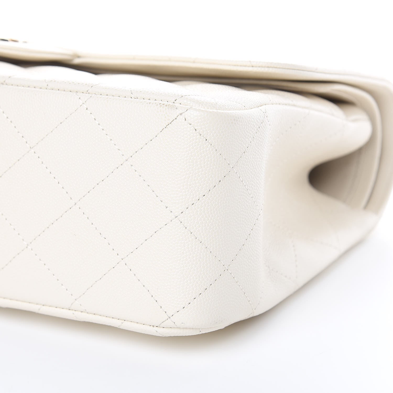 Chanel Caviar Quilted Jumbo Double Flap White 9 of 12