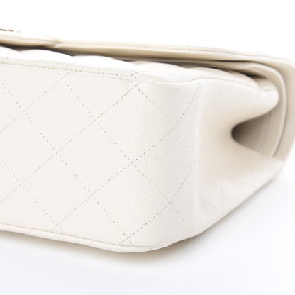 Chanel Caviar Quilted Jumbo Double Flap White 9 of 12