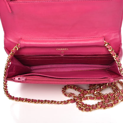 Chanel Caviar Timeless CC Wallet On Chain WOC Dark Pink 5 of 16