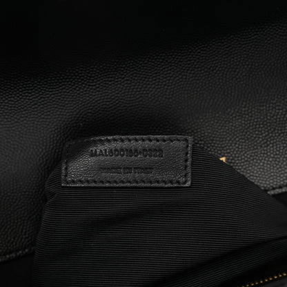 Saint Laurent Grain De Poudre Textured Mixed Matelasse Large Triquilt Monogram Satchel Black 8 of 11