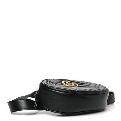 Gucci Calfskin Matelasse GG Marmont Belt Bag 85 34 Black 4 of 11