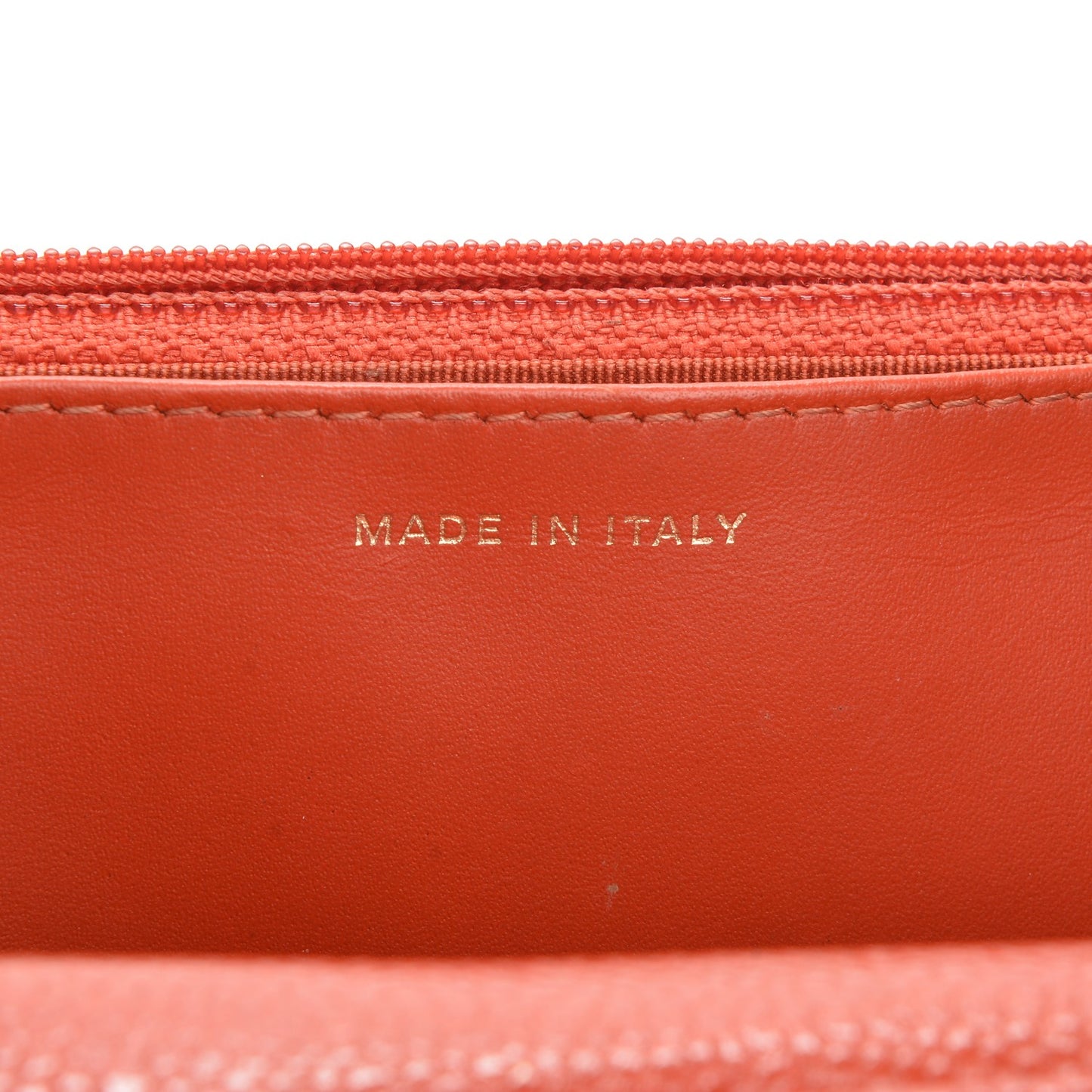Caviar Quilted Wallet On Chain WOC Orange