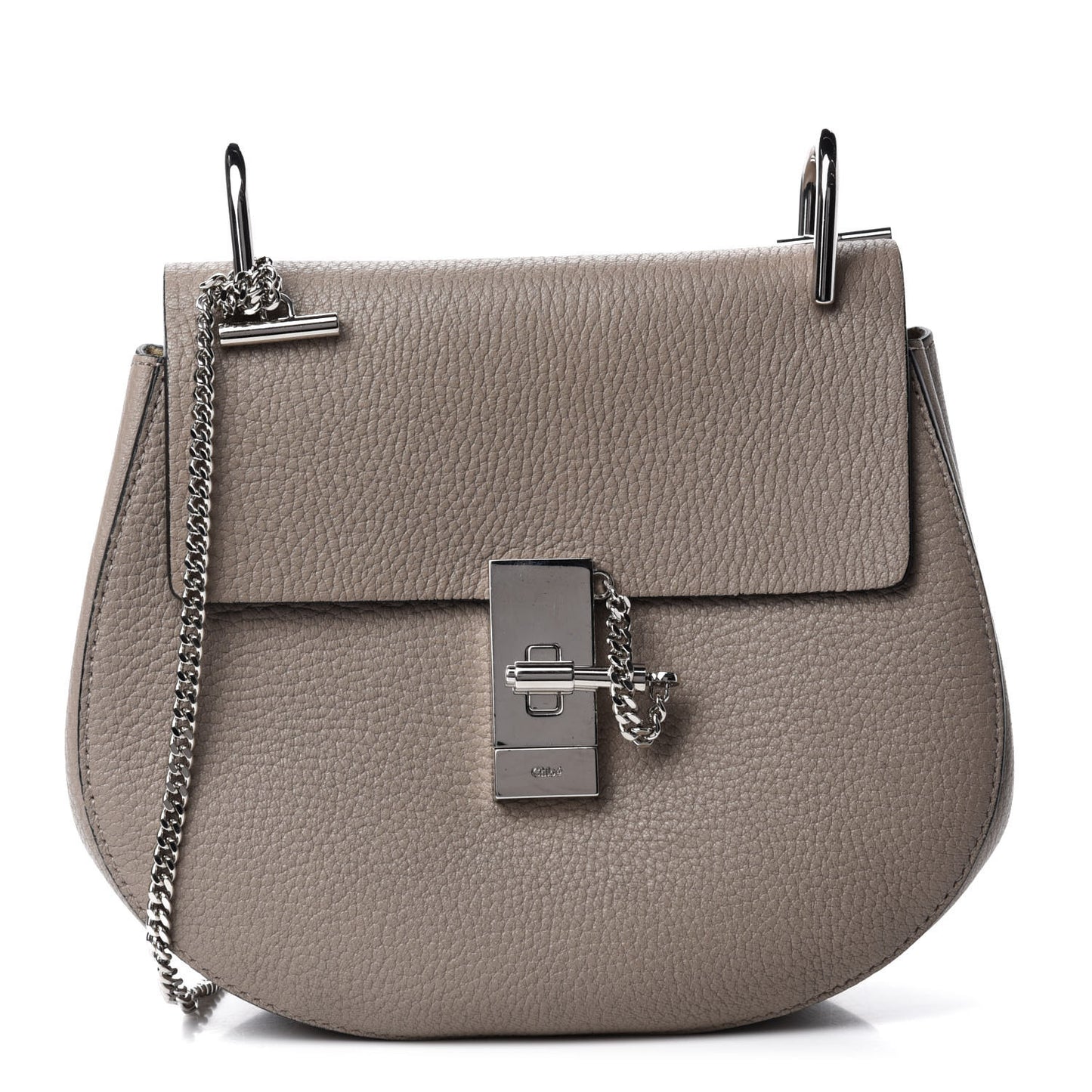 Grained Lambskin Drew Shoulder Bag Motty Grey