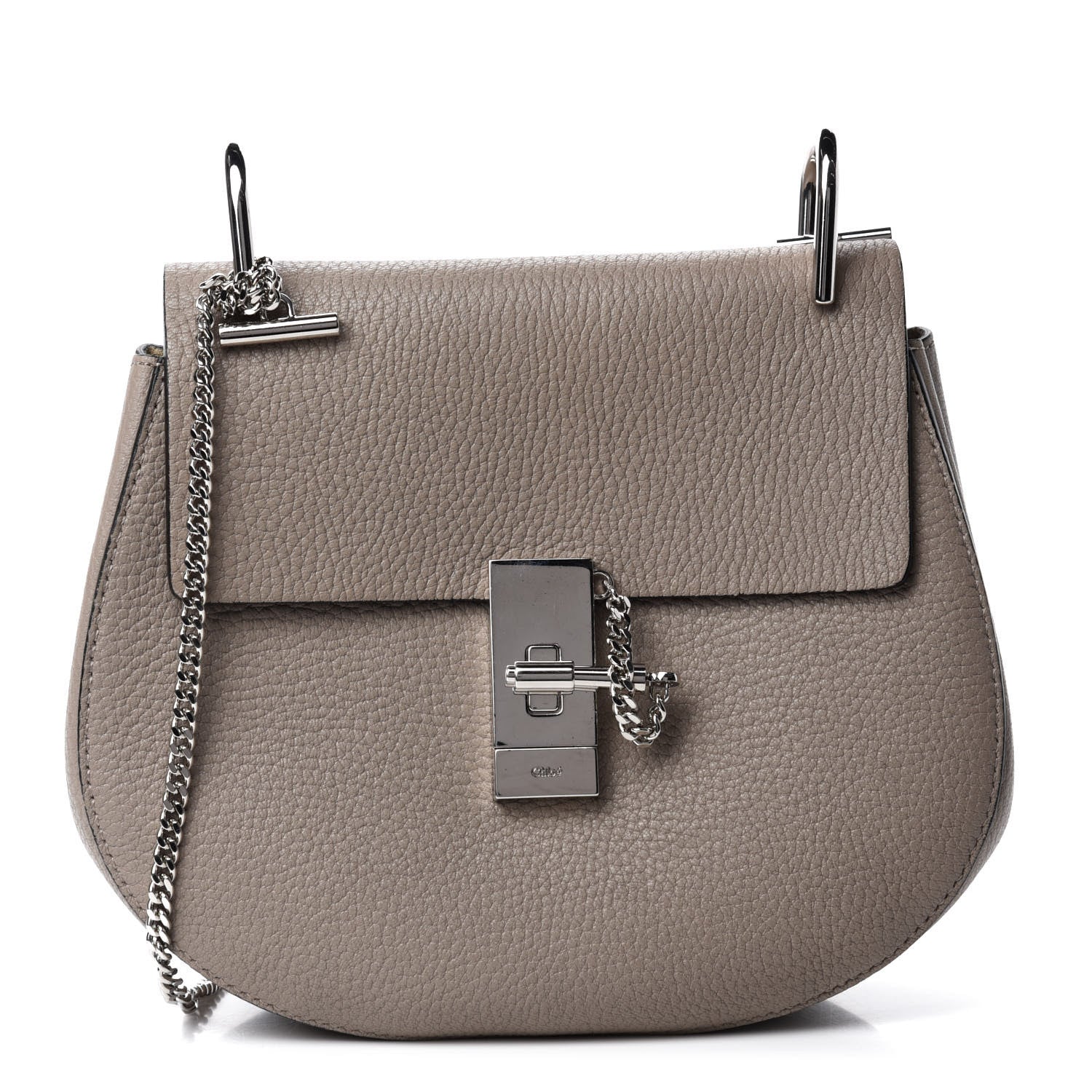 Chloe Grained Lambskin Drew Shoulder Bag Motty Grey 1 of 9