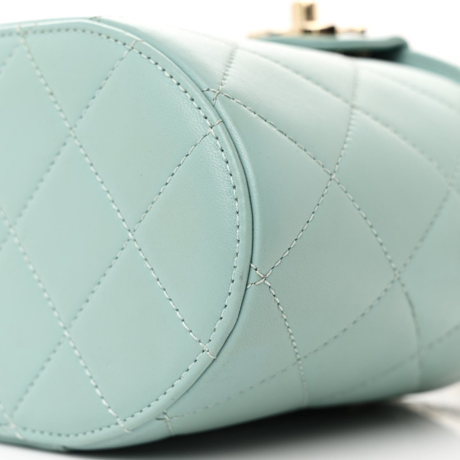 Chanel Lambskin Resin Elegant Chain Vanity Case Light Blue 10 of 10