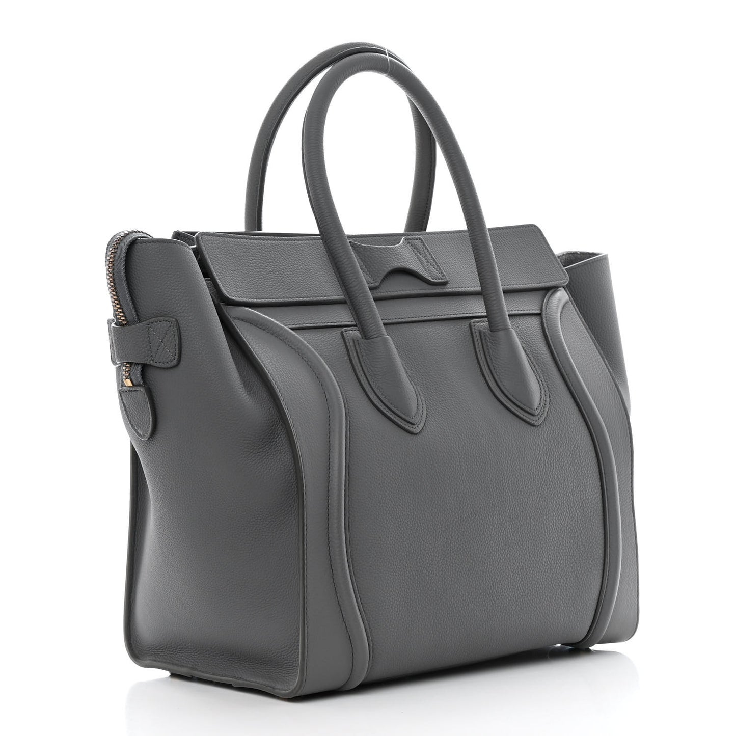 Drummed Calfskin Mini Luggage Kohl