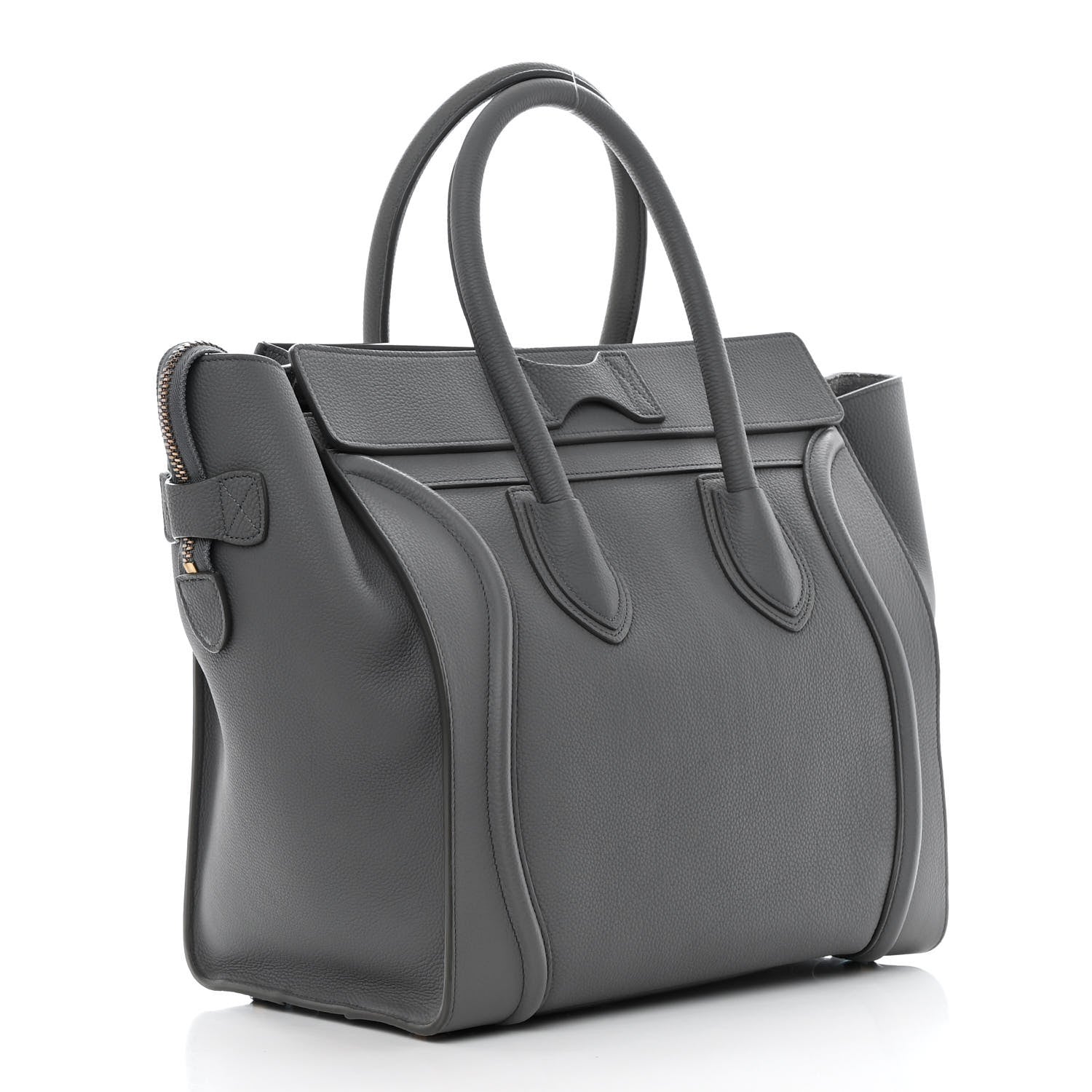 Celine Drummed Calfskin Mini Luggage Kohl 3 of 18