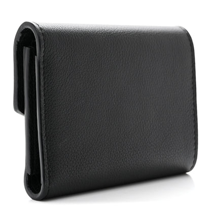 Louis Vuitton Soft Calfskin My Lockme Compact Wallet Black 3 of 6