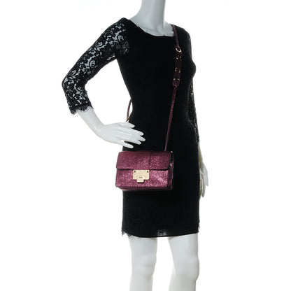 Jimmy Choo Glitter Calfskin Rebel Crossbody Plum 2 of 7
