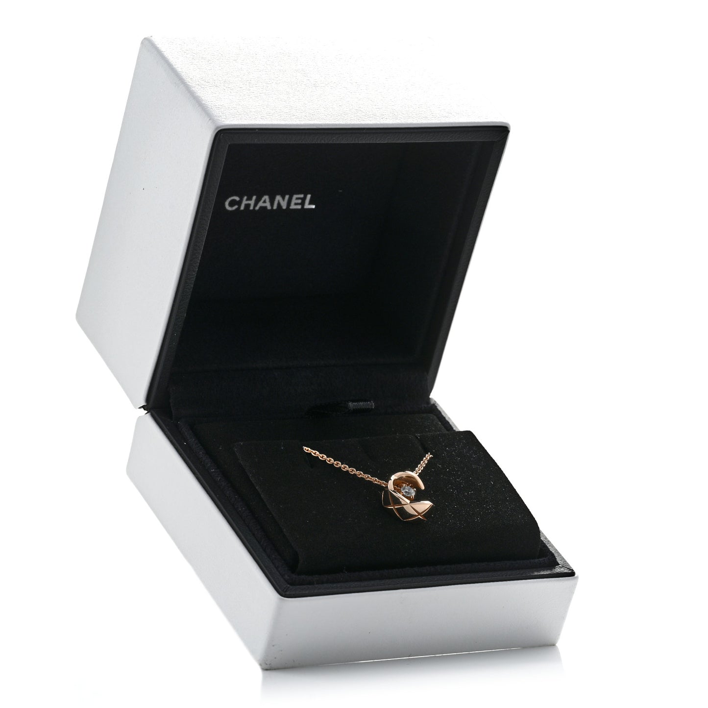 18K Beige Gold Diamond Coco Crush C Necklace