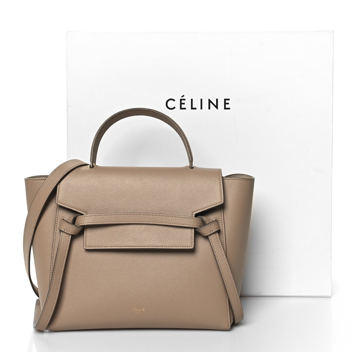 Grained Calfskin Micro Belt Bag Light Taupe