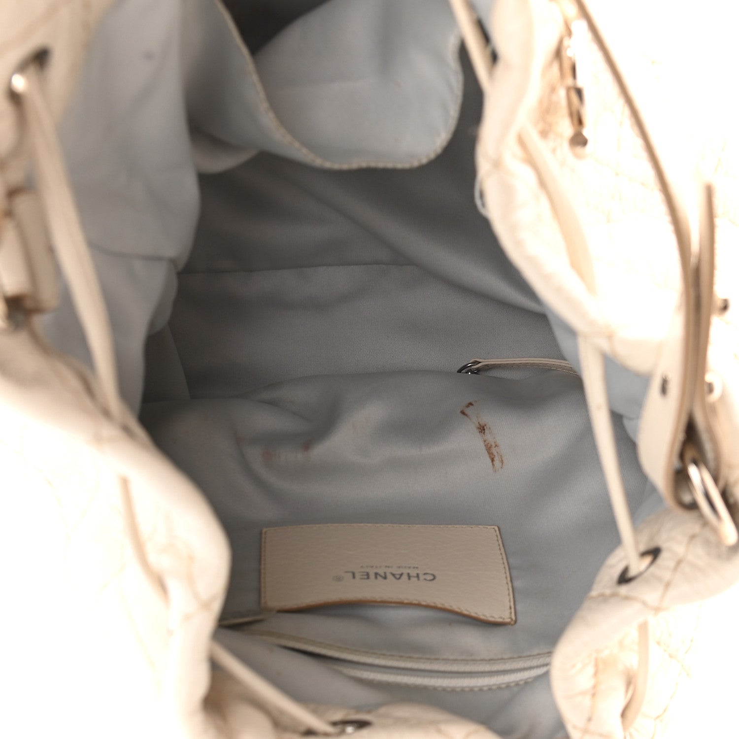 Chanel Glazed Calfskin On The Road Drawstring Tote Ivory 4 of 8