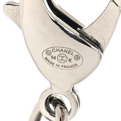Chanel Resin CC Oversized Padlock Chain Necklace Silver Pearly White 5 of 5