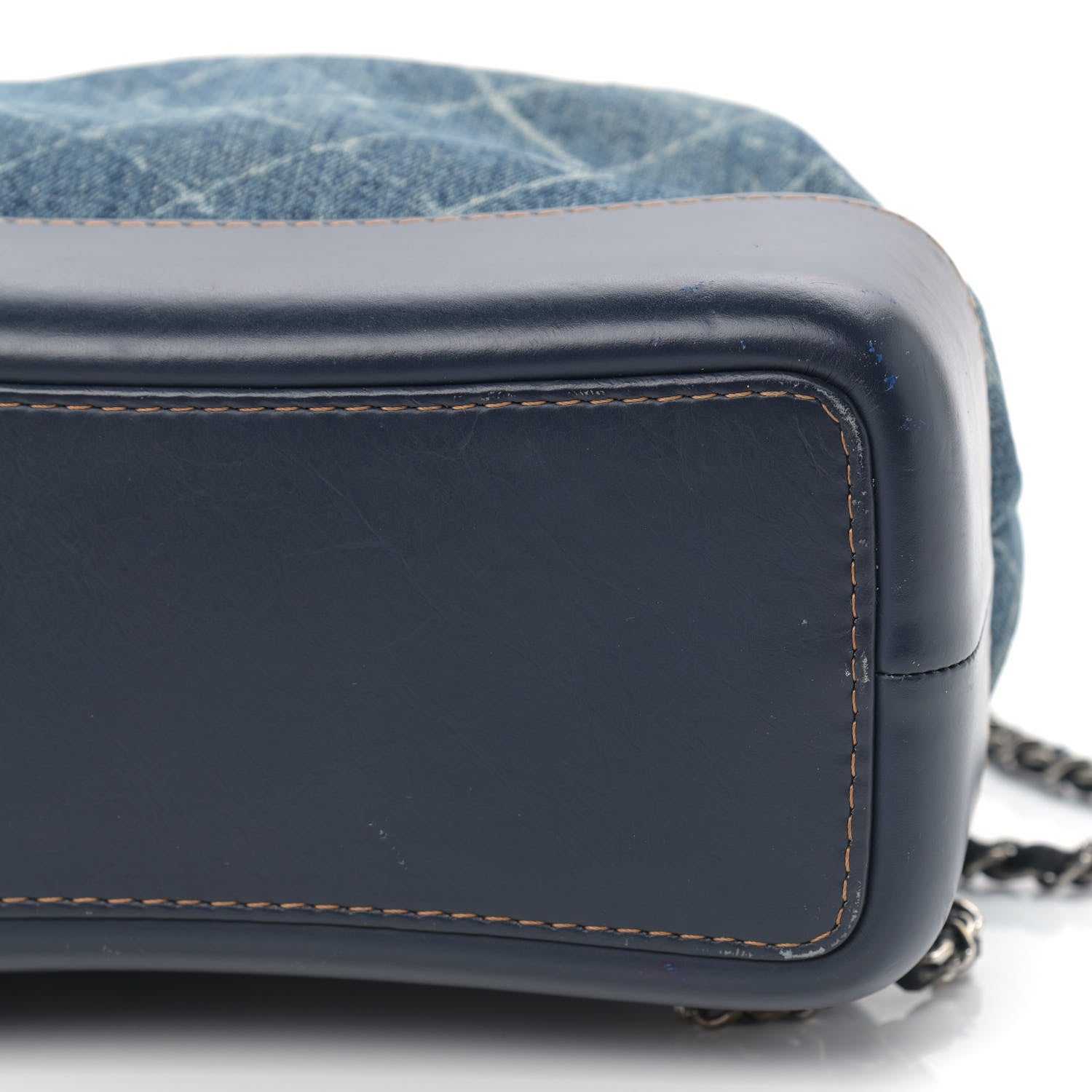 Chanel Denim Quilted Gabrielle Backpack Blue 10 of 12