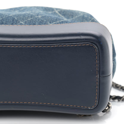 Chanel Denim Quilted Gabrielle Backpack Blue 10 of 12