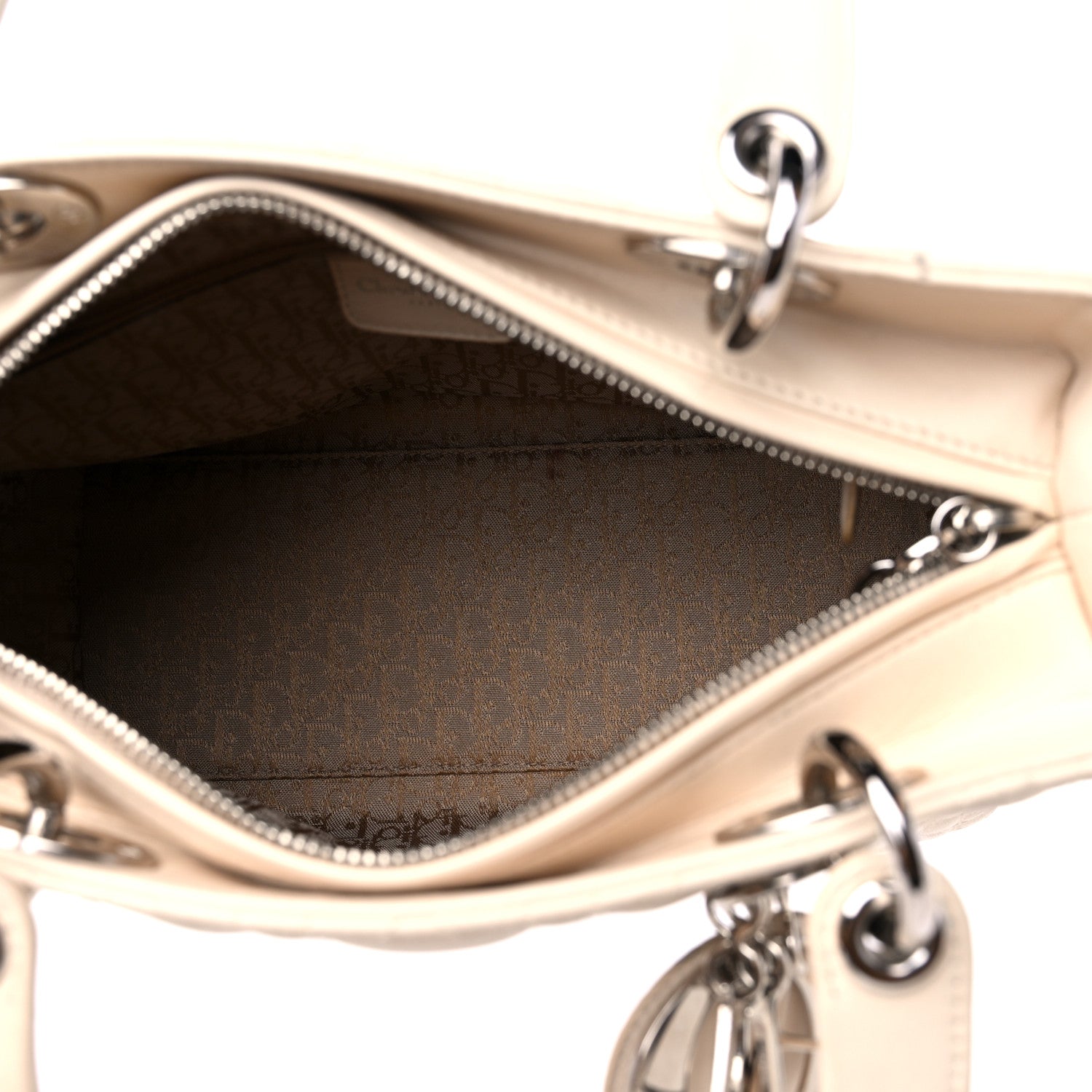 Christian Dior Lambskin Cannage Medium Lady Dior Light Beige 5 of 13