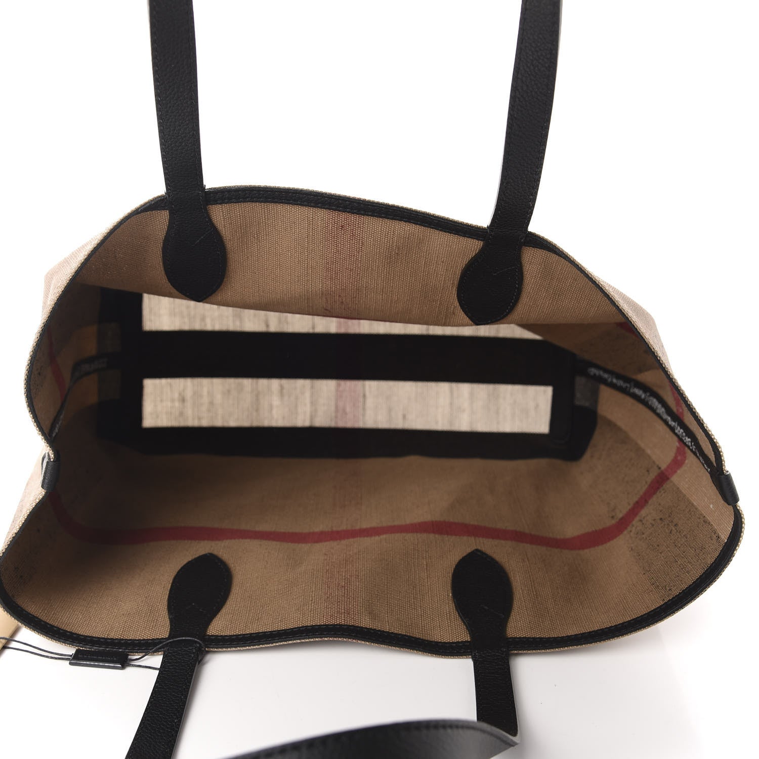 Burberry Coated Canvas Mega Check Medium Doodle Tote Black 5 of 9
