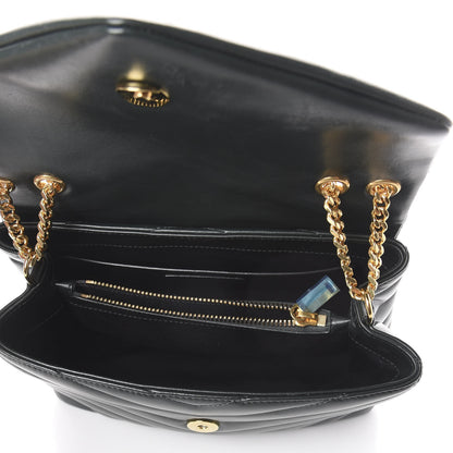 Saint Laurent Calfskin Y Quilted Monogram Small Loulou Chain Satchel Dark Mint 4 of 7