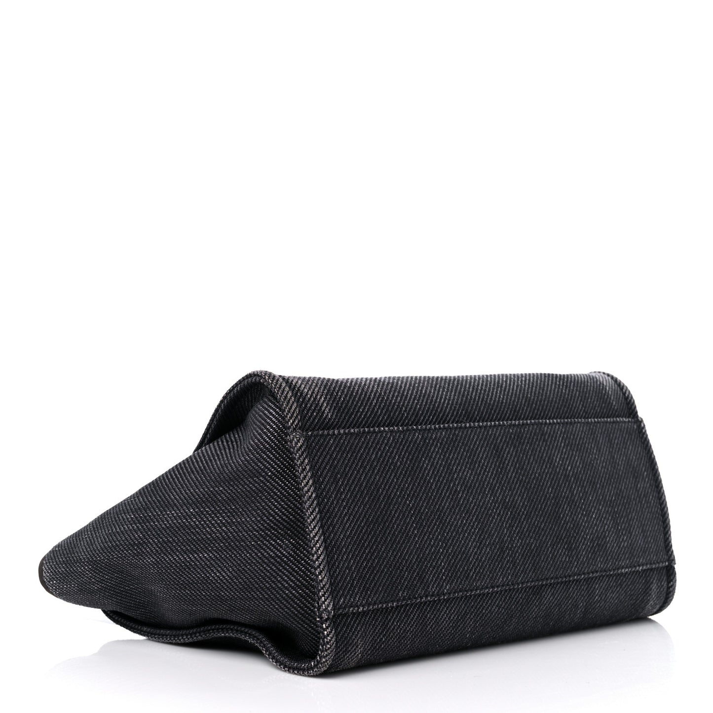 Woven Straw Raffia Medium Deauville Tote Black