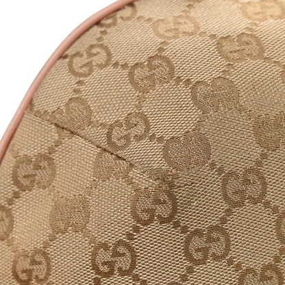 Gucci Monogram Web Medium Half Moon Hobo Blue Pink 13 of 16