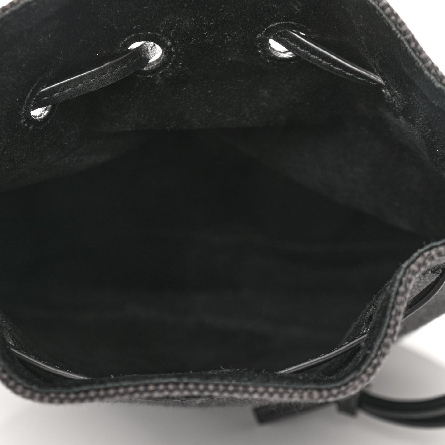 Canvas Nappa Anagram Small Horseshoe Bag Anthracite Black