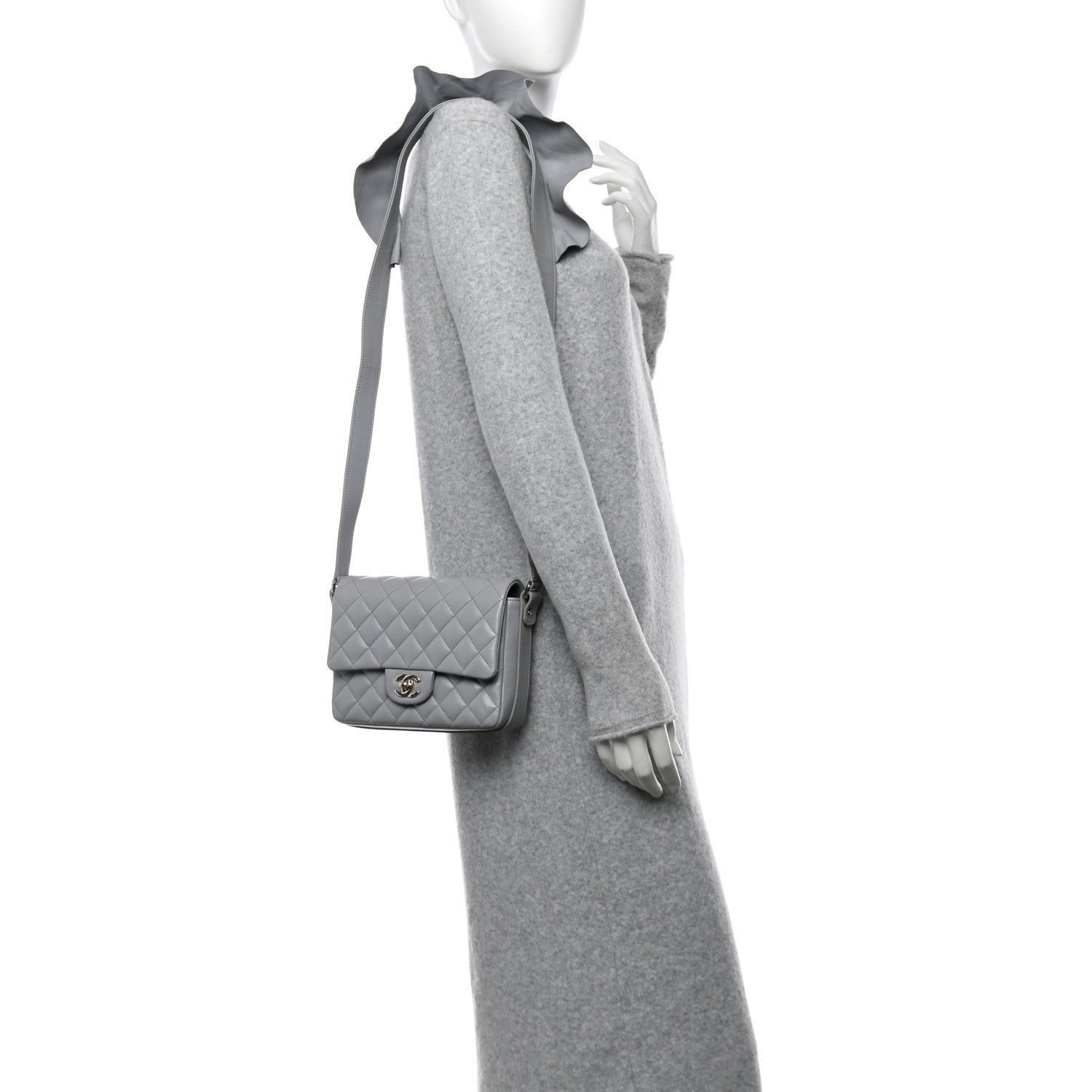 Chanel Calfskin Quilted Bolero De Chanel Flap Bag Grey 1680606