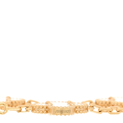 Van Cleef & Arpels 18K Yellow Gold Mother of Pearl 5 Motifs Vintage Alhambra Bracelet 4 of 5