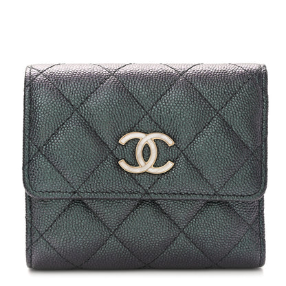 Chanel Iridescent Caviar Quilted Small Flap Wallet Black 1 of 9